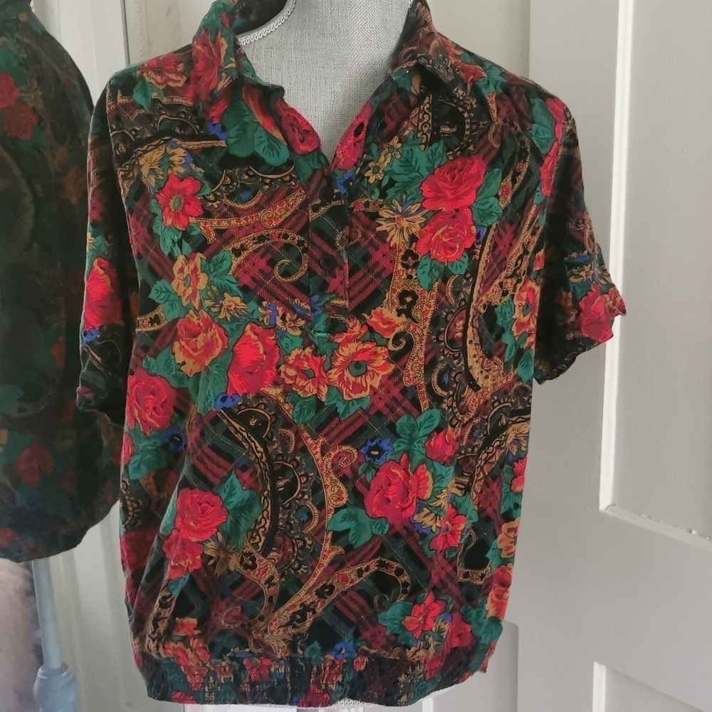 Alfred Dunner vintage paisly floral women's blouse. Size 16. EUC